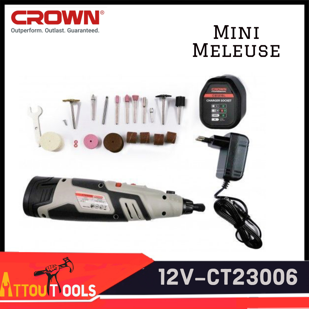 Mini Meuleuse À Batterie-12V-Ct23006-Crown - Prix en Algérie