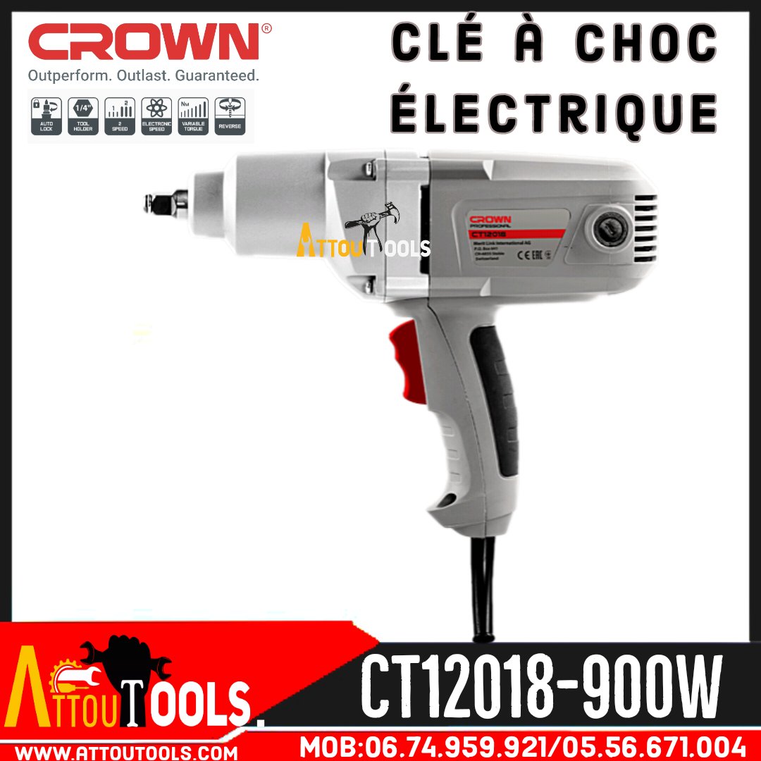 clé à choc sans fil 18V ct22015l CROWN – Ventes D'outillages professionnels